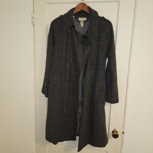 Converse x John Varvatos size US1 small brown and black Plaid Trench Coat.
